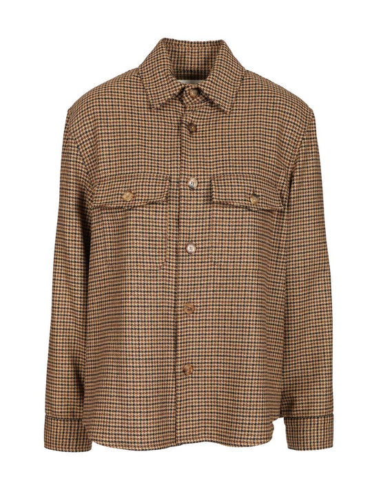 Houndstooth Overshirt Giacche Marrone
