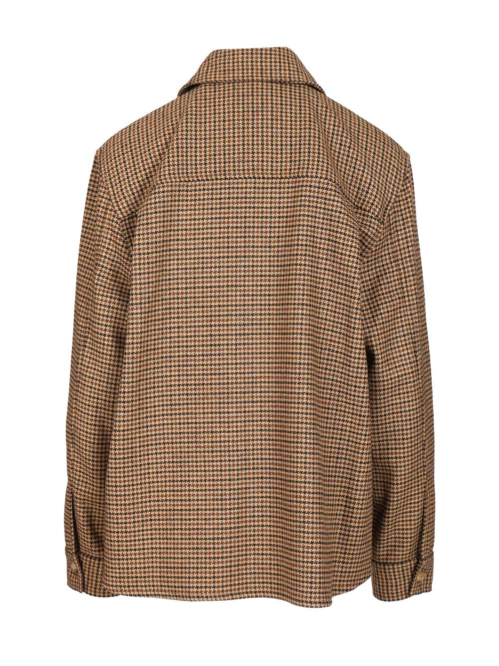 Saint Laurent Houndstooth Overshirt Giacche - Marrone | 35f12bfd6b4dcdd83503bd7ab2d4dc079775ac25