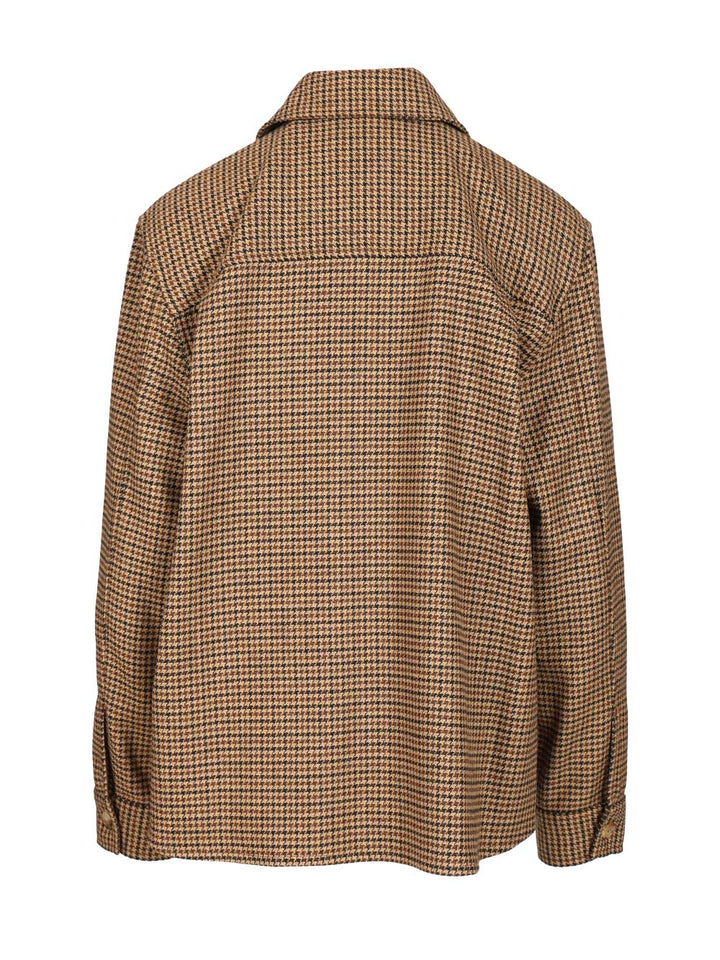 Saint Laurent Houndstooth Overshirt Giacche - Marrone | 828337b1955221b3149065f697706b2038cabdbe