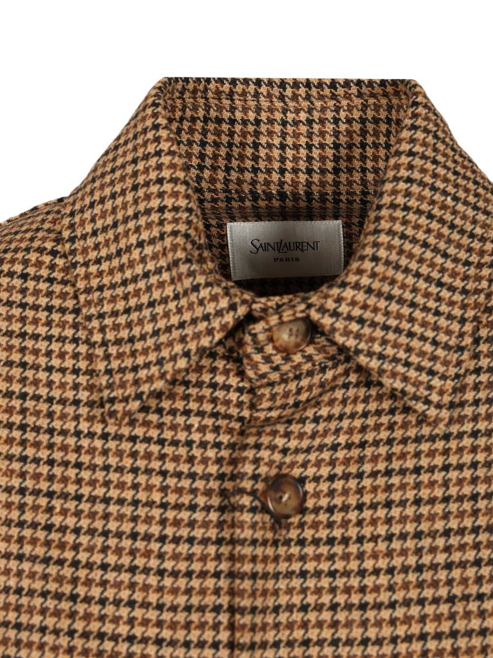 Saint Laurent Houndstooth Overshirt Giacche - Marrone | 11a9f76364387d90ae3241202d03b0cf63951cc1
