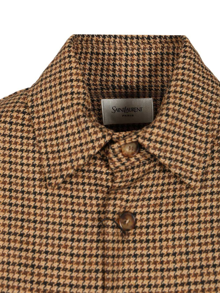 Saint Laurent Houndstooth Overshirt Giacche - Marrone | 11a9f76364387d90ae3241202d03b0cf63951cc1