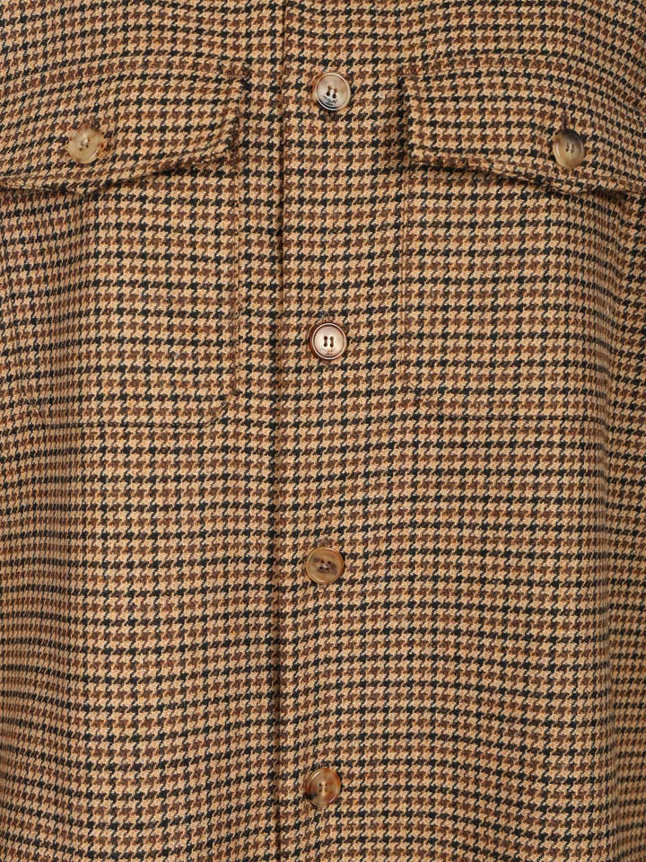 Saint Laurent Houndstooth Overshirt Giacche - Marrone | 31370c2ccd0485b0957254f0496afa309b698d7b