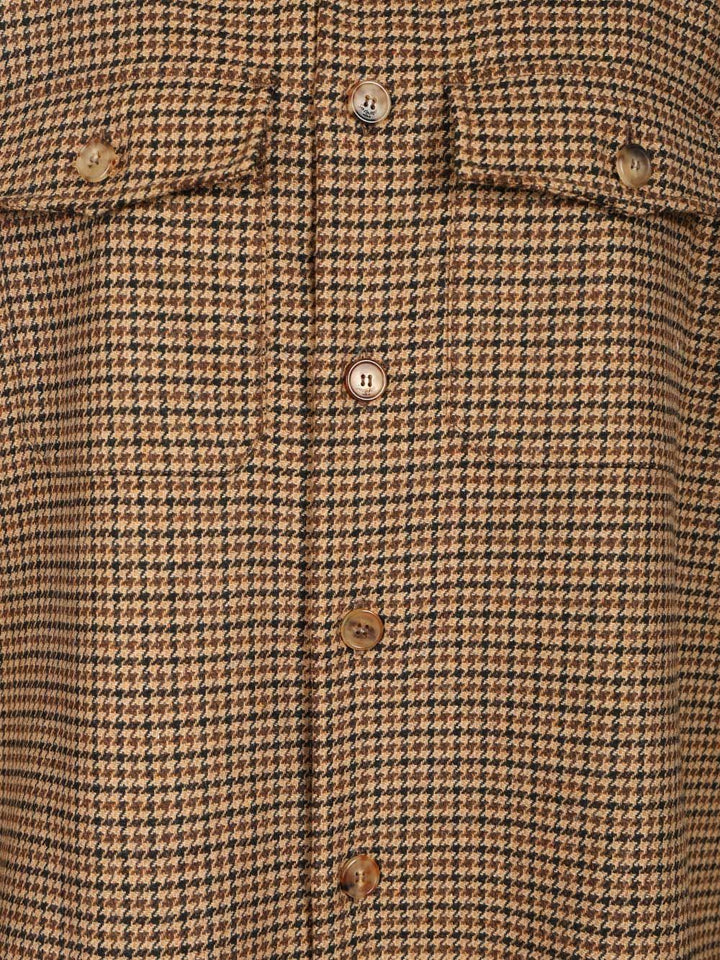 Saint Laurent Houndstooth Overshirt Giacche - Marrone | 44655fc92e4faab888152d1e8a9c57b2a82d39f8