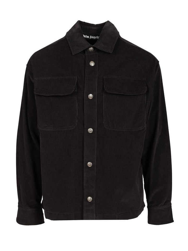Palm Angels Corduroy Shirt Jacket Shirts - Grey | 6c8033aa00afcd0c3b26b898a91632d02ff0d434