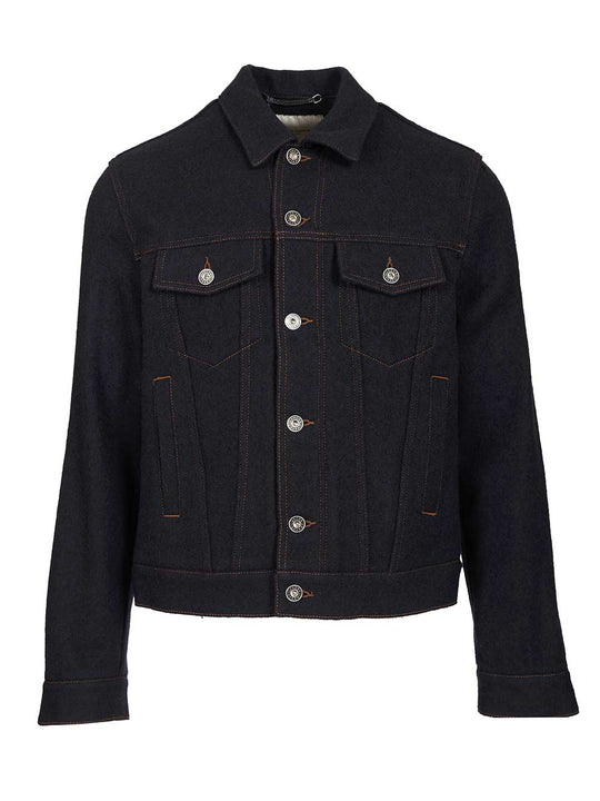 Wool Trucker Jacket Giacche Blu