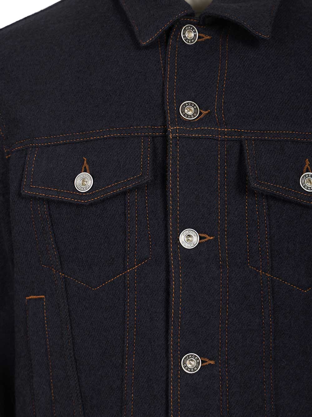 Jacob Cohen Wool Trucker Jacket Giacche - Blu | e246196b0472e8b8fb4818aa552fbca456b09259
