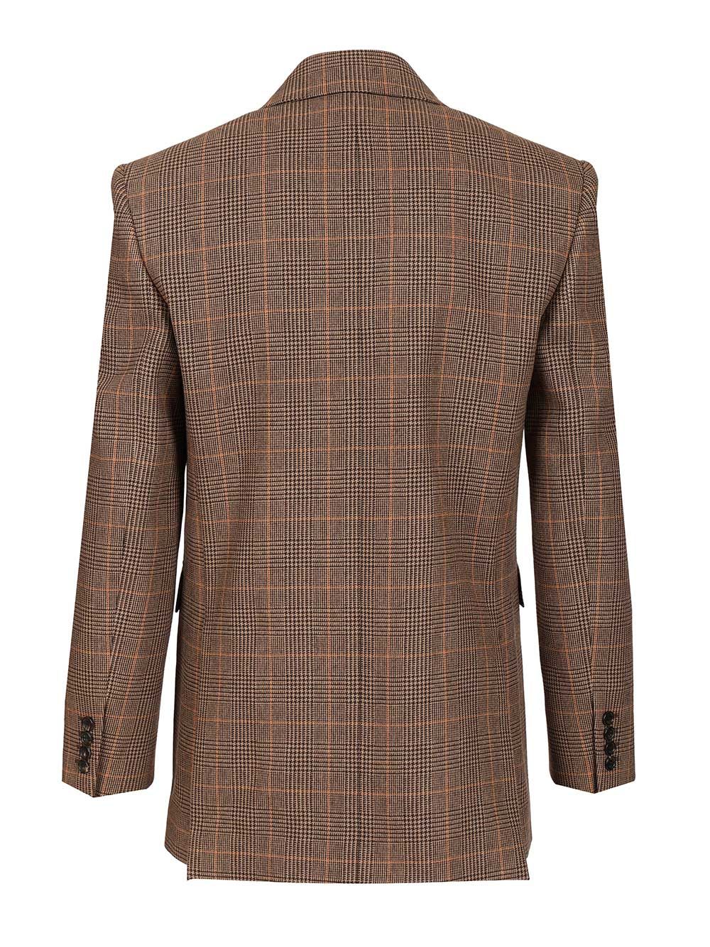 Saint Laurent Prince Of Wales Wool Jacket Giacche - Beige | 6baa434f35346f64c5708a58ac1b1fe235efc094