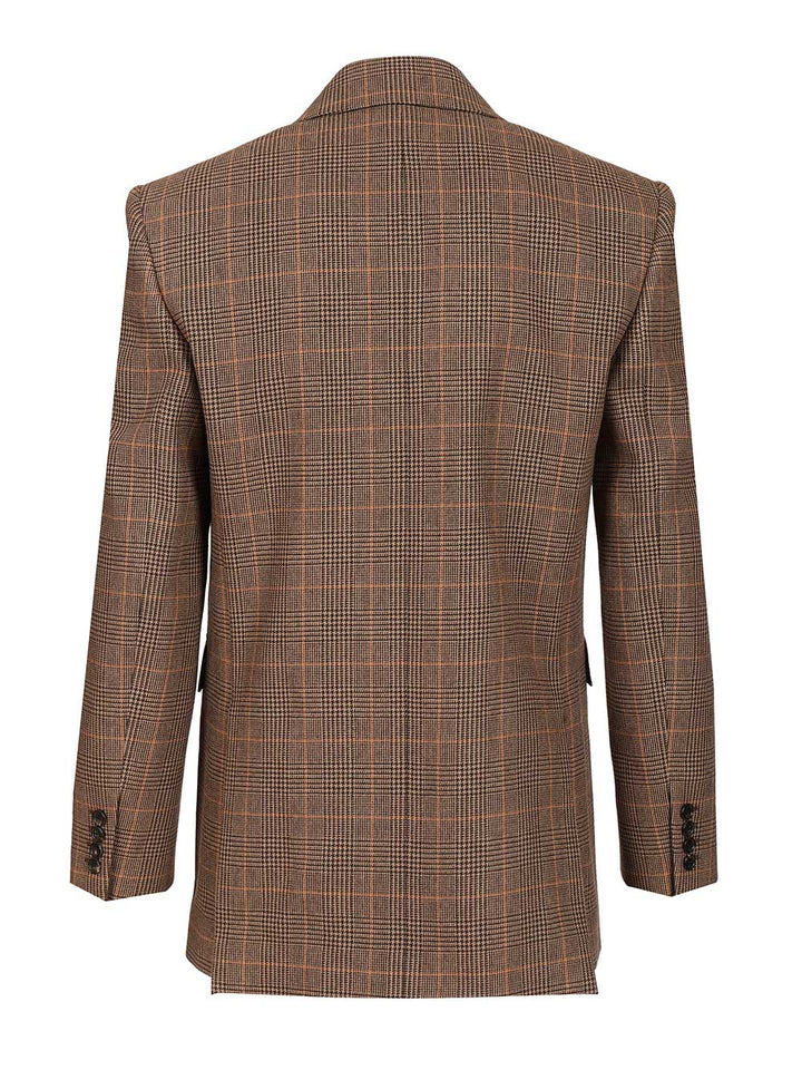 Saint Laurent Prince Of Wales Wool Jacket Giacche - Beige | 37d05e211fab96bc873848bbe9a0a73c6e6e8643