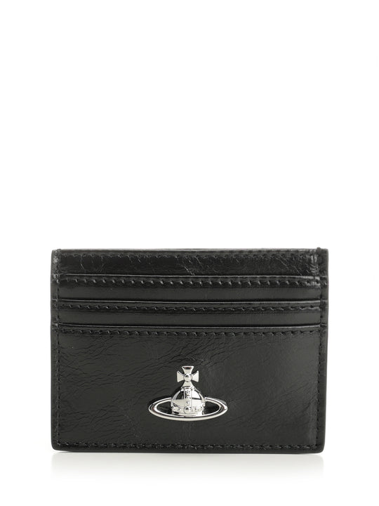 Leather Card Holder Small Leather Goods Nero