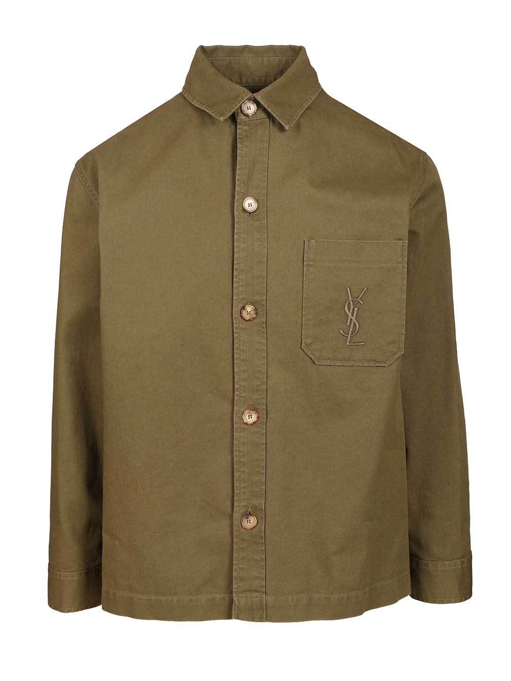 Saint Laurent Cassandre Overshirt Giacche - Verde | 8322ff172a2b0b24344c9fe6c7e6d073497be4f1