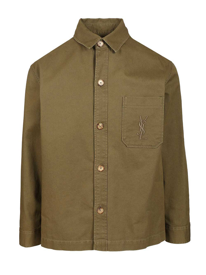 Saint Laurent Cassandre Overshirt Giacche - Verde | 8322ff172a2b0b24344c9fe6c7e6d073497be4f1