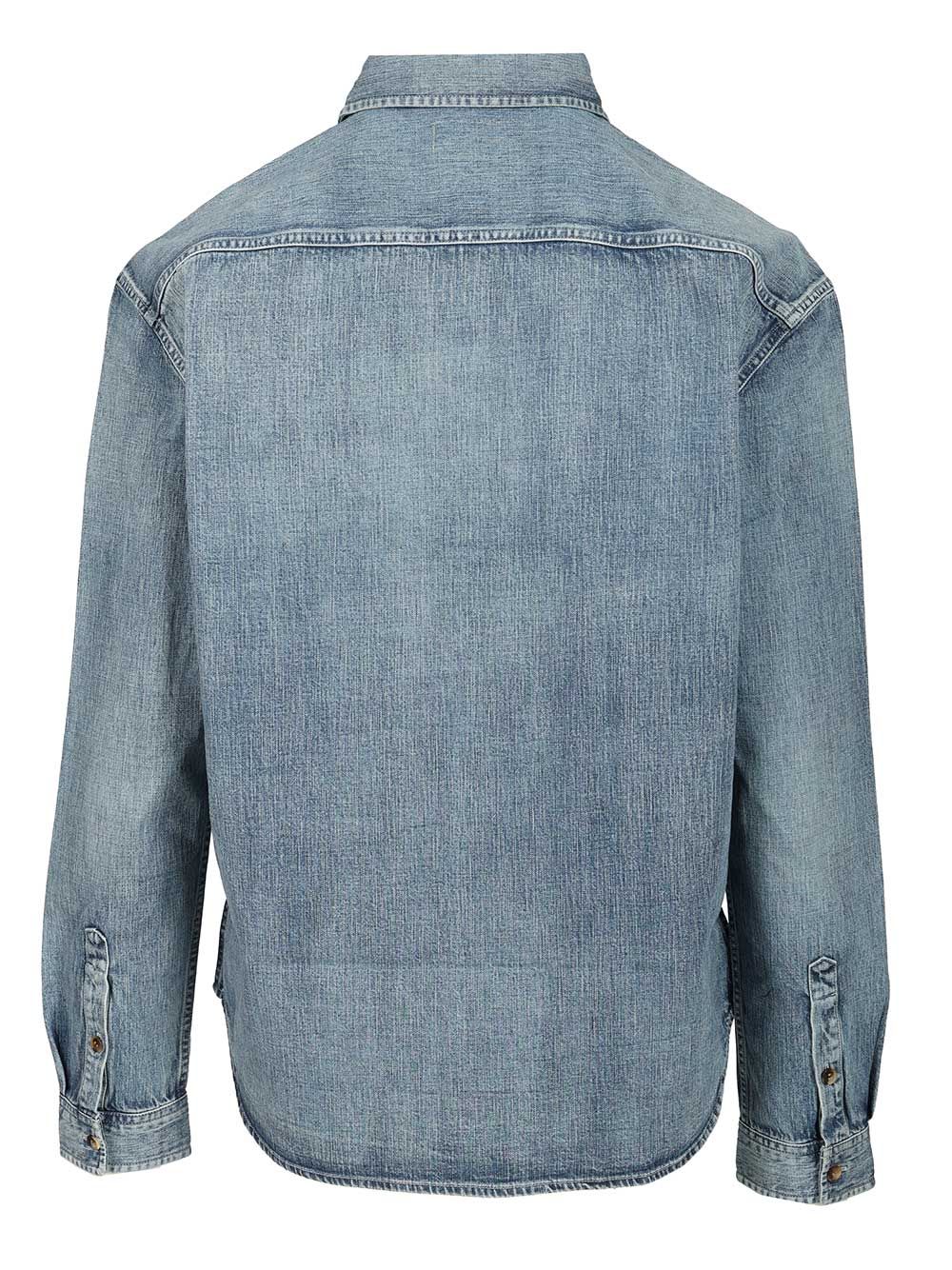 Saint Laurent Cassandre Denim Shirt Shirts - Light blue | 674f77555150c0f9e2eba6f67462f6eb5847d79f