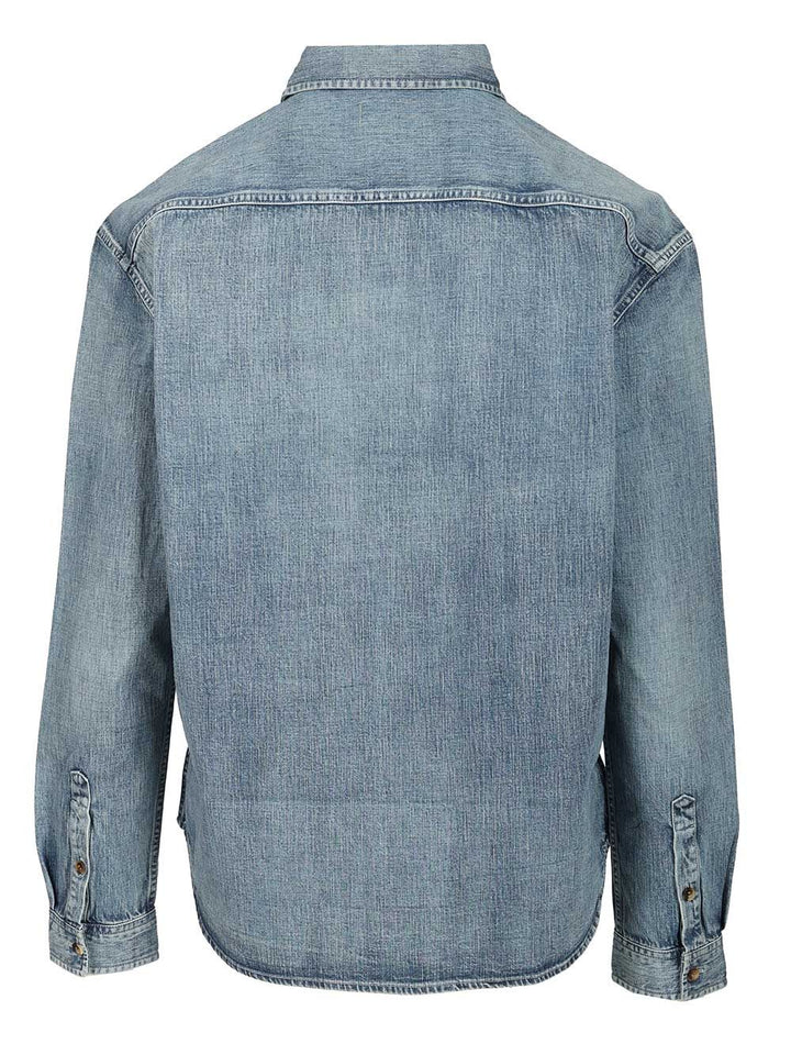 Saint Laurent Cassandre Denim Shirt Shirts - Light blue | 674f77555150c0f9e2eba6f67462f6eb5847d79f