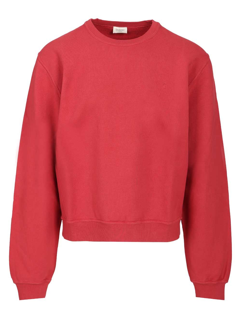 Saint Laurent Cotton Sweatshirt Sweatshirts - Rosso | a0e0923646463faea77727b8c745f47bdb1915c8