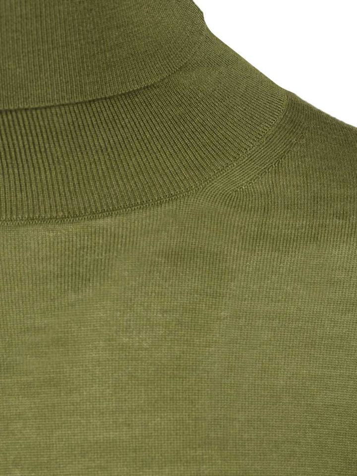 Saint Laurent Cashmere, Wool And Silk Turtleneck Sweater Knitwear - Verde | 7335054df710cdb5fbbf85b23bb1268aeefe7c7c