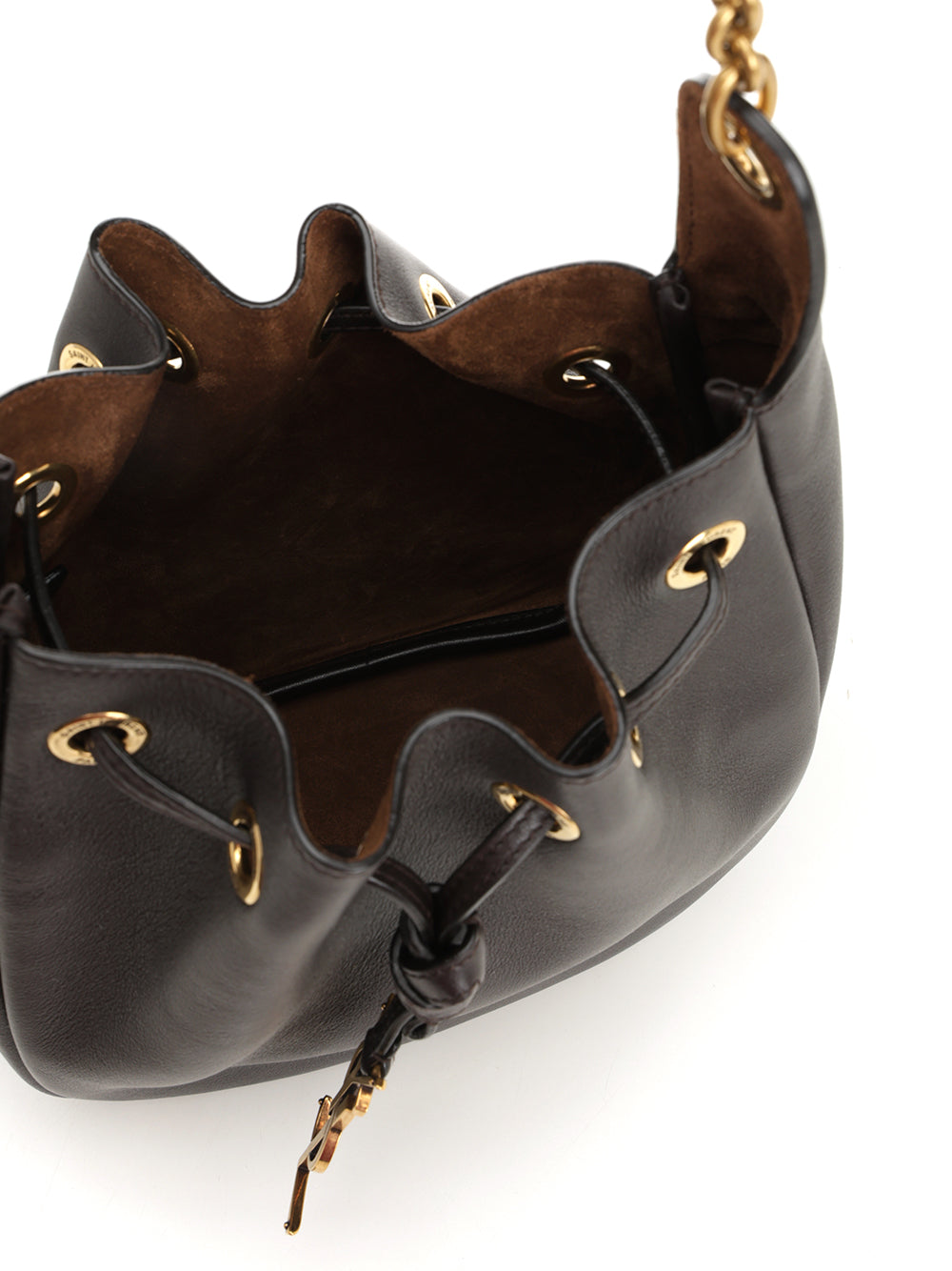 Saint Laurent Leather Bucket Bag Crossbody Bags - Marrone | 6b0b709a7c89e74637c6d54af5a453a738727aff