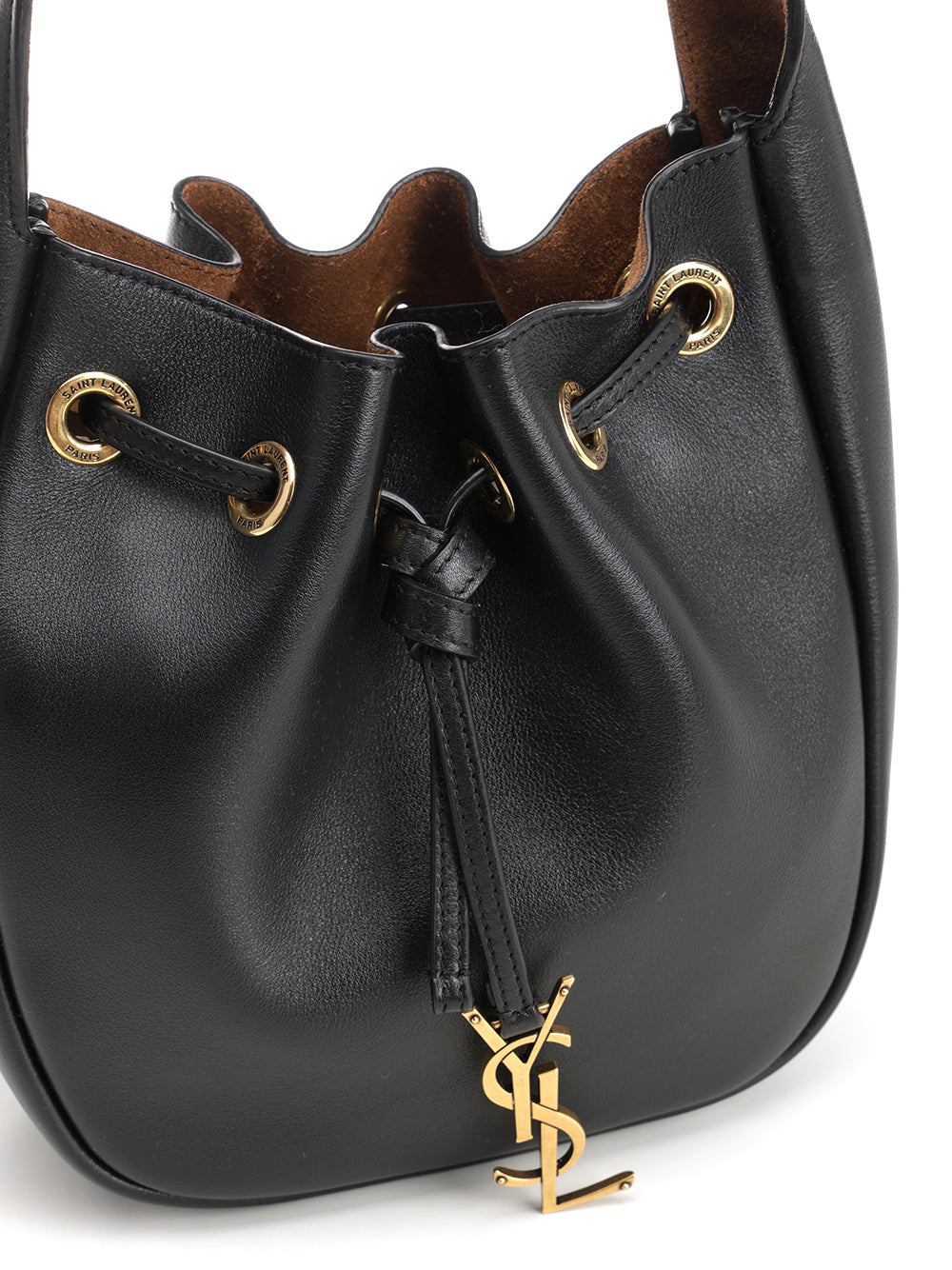 Saint Laurent Leather Bucket Bag Crossbody Bags - Nero | c4e46a2061d63726d85de4fdddb2539ab1db3584