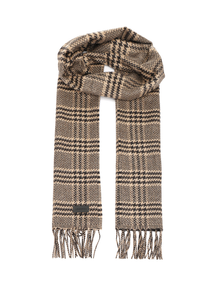 Saint Laurent Prince Of Wales Silk And Cashmere Scarf Scarves And Foulards - Beige | b61b705498007df621a20018088c262dc4de8e32