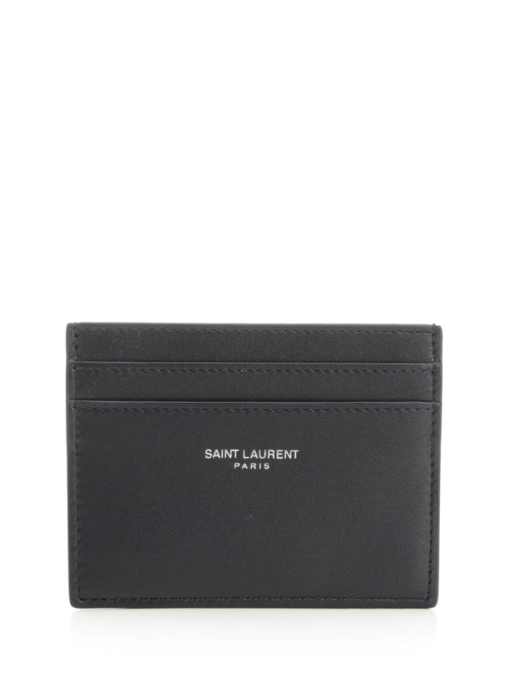 Saint Laurent Saint Laurent Paris Card Holder Wallets - Blu | 26589f8df9c1e552f23bba6939404e25d1567626