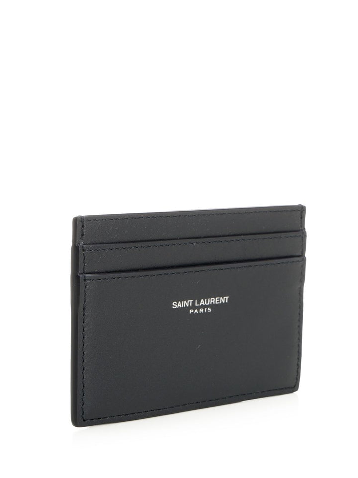 Saint Laurent Saint Laurent Paris Card Holder Wallets - Blu | a84a7c402948c148720efd4ef9b4f7e3cc5352f5