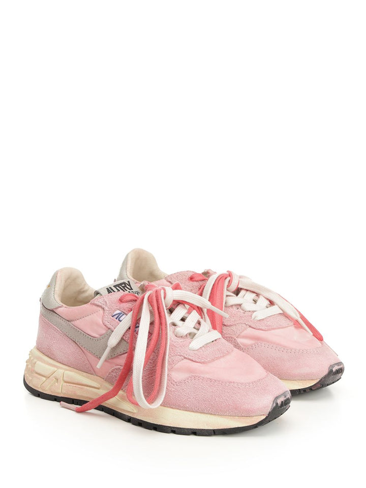 Autry  Reelwind Sup Vint Low Wom Ys02 Suede/Nylon White/Red Sneakers - Rose | 9aefbd10df87170c78f5a79758cf67e3d3780b58