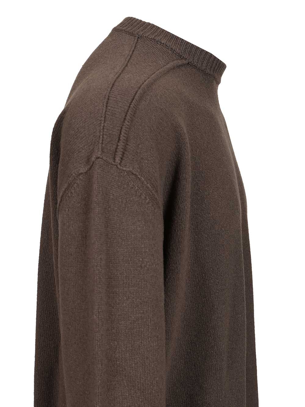 Rick Owens Cashmere Crew Neck Sweater Knitwear - Marrone | bd7be81ba2390939b2b331b70c55b2cd4c6240c7
