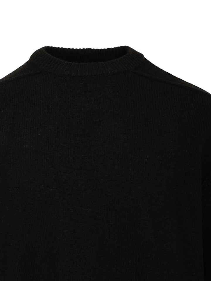 Rick Owens Cashmere Crew Neck Sweater Knitwear - Nero | 462fceee61581c1a725206e463baed23b6dfc1b4
