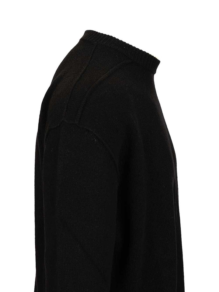 Rick Owens Cashmere Crew Neck Sweater Knitwear - Nero | 06955be2e62fede13aa6bfe3f2aed735ab652aa4