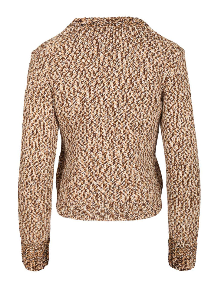 Moncler Mouliné Wool Sweater Knitwear - Beige | 13de90b43c146e3be8e1f9d934d92ffe3bae622c