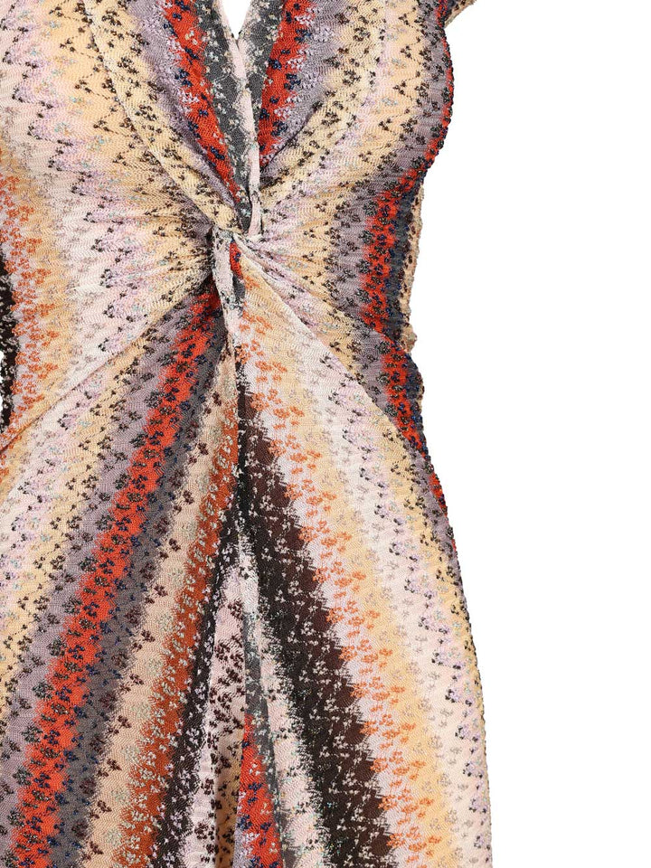 Missoni Long Dress With Neckline And Knot Abiti - Multicolor | fde089fd1f07bebdb844bb19efb882cba718df01