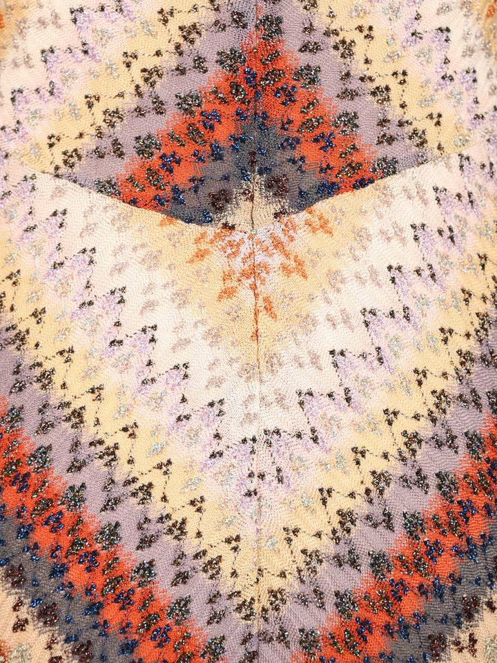 Missoni Long Dress With Multicolored V-Neck Abiti - Multicolor | 2ed51d074202fc4dcf1592598bd1b1a2402cc502