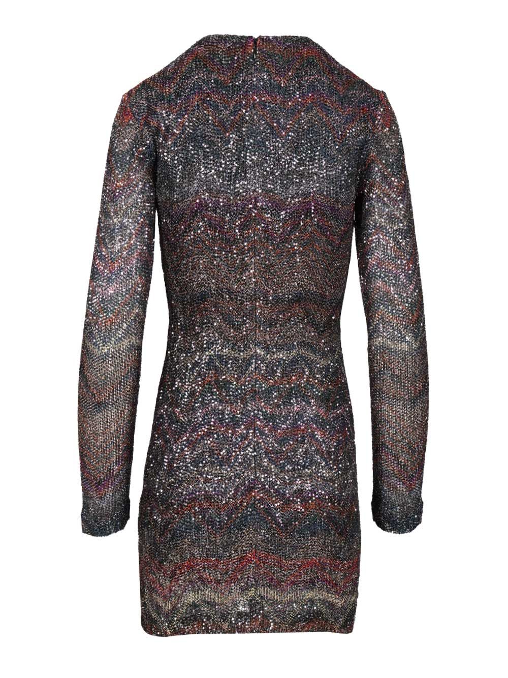 Missoni V-Neck Mini Dress Abiti - Multicolor | 73b36d628f685924b068621ff444ce8444f4634d