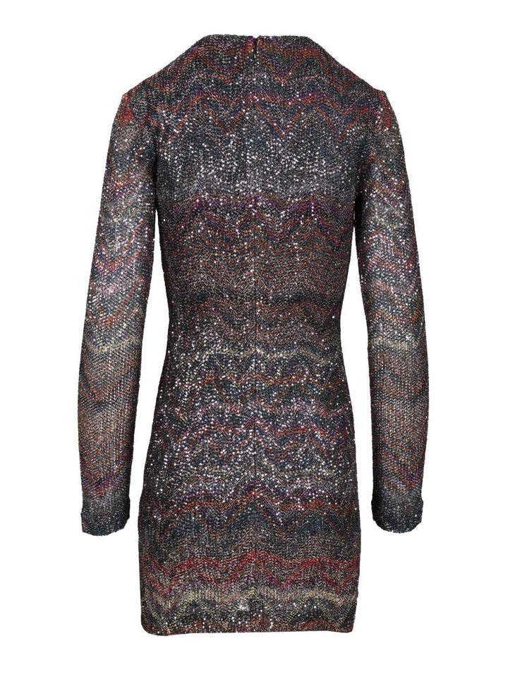 Missoni V-Neck Mini Dress Abiti - Multicolor | 73b36d628f685924b068621ff444ce8444f4634d