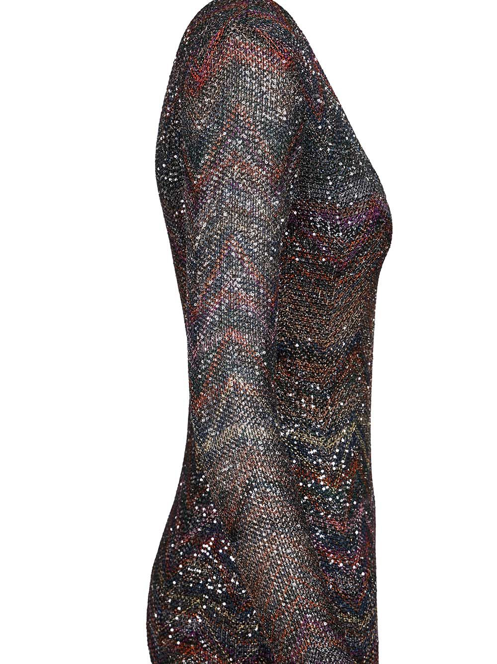 Missoni V-Neck Mini Dress Abiti - Multicolor | c461ac24b69cc90db4ad2b3534eb53ca78637ab3