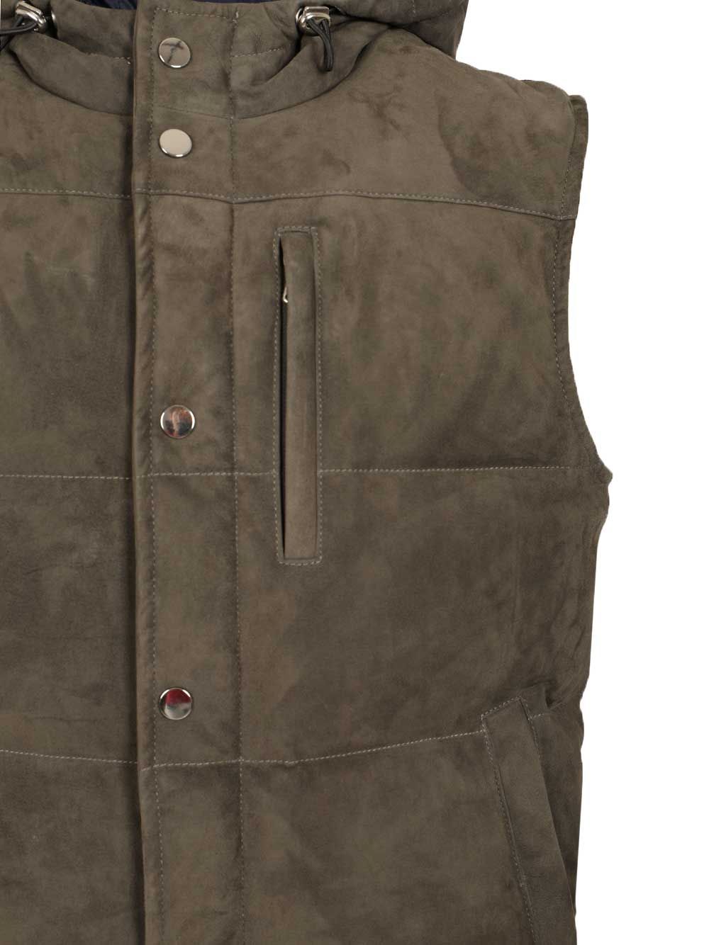Al Duca D'Aosta Suede Hooded Vest Giacche - Verde | d28d5050cd8fa3abd4d462e1827114febdadf552