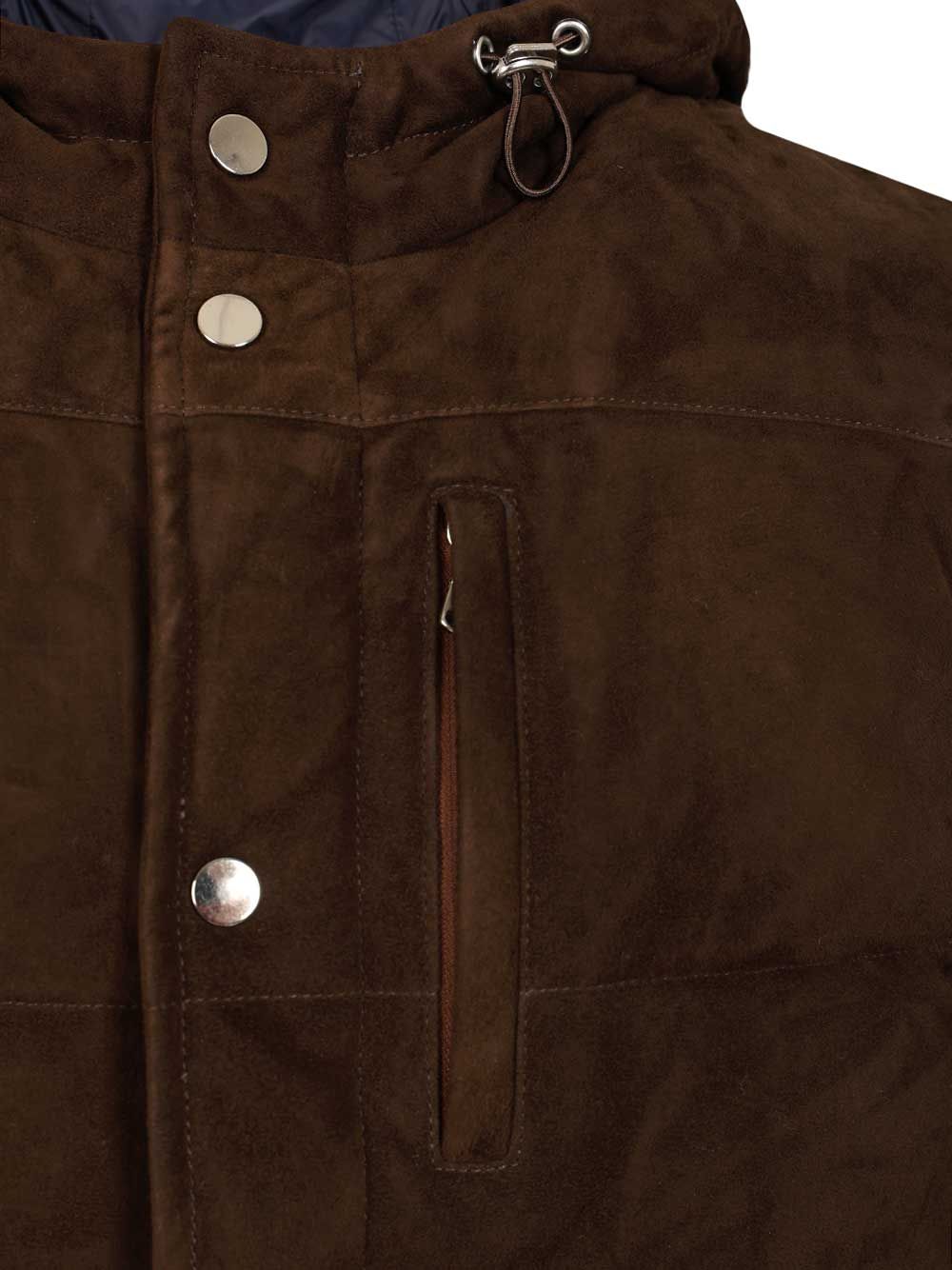 Al Duca D'Aosta Suede Hooded Vest Giacche - Marrone | b5173ed008e2bce26dedd946e1c6d025cec7e321