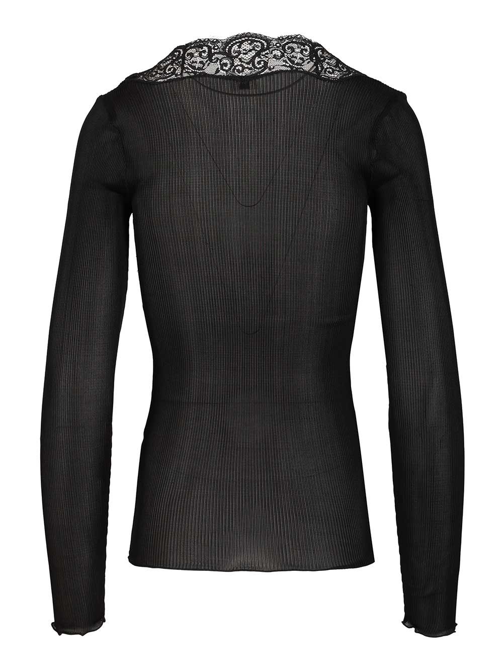 Saint Laurent Silk And Lace Cardigan Knitwear - Nero | a8bb1dcc98932b185514908045aeba54996f026c