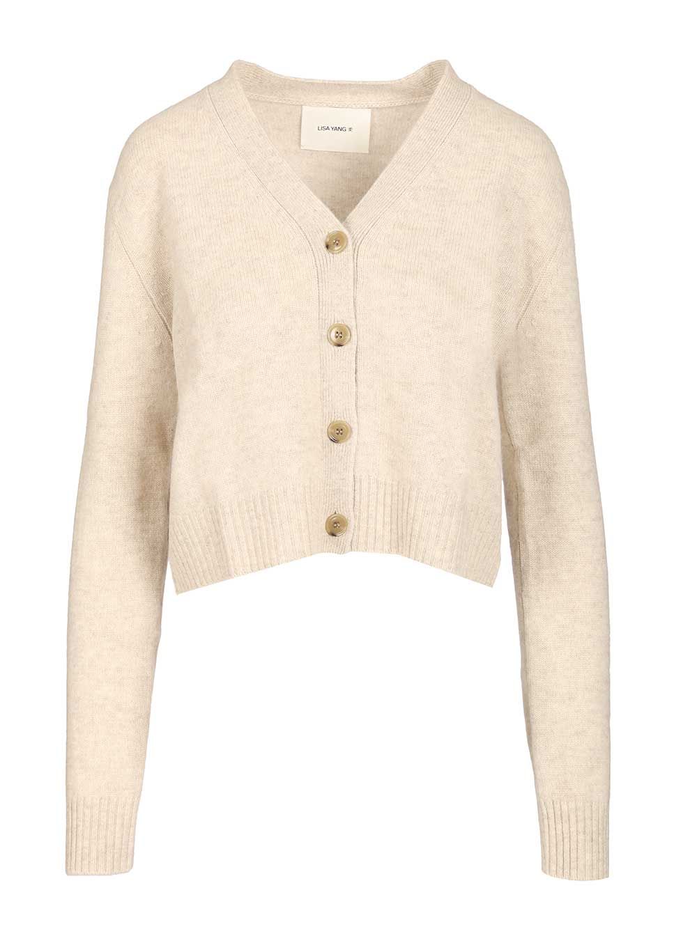 Lisa Yang Marion Cardigan Knitwear - Bianco | bd1e3b3c94b1e6736814b87fb5f4e280ac517938