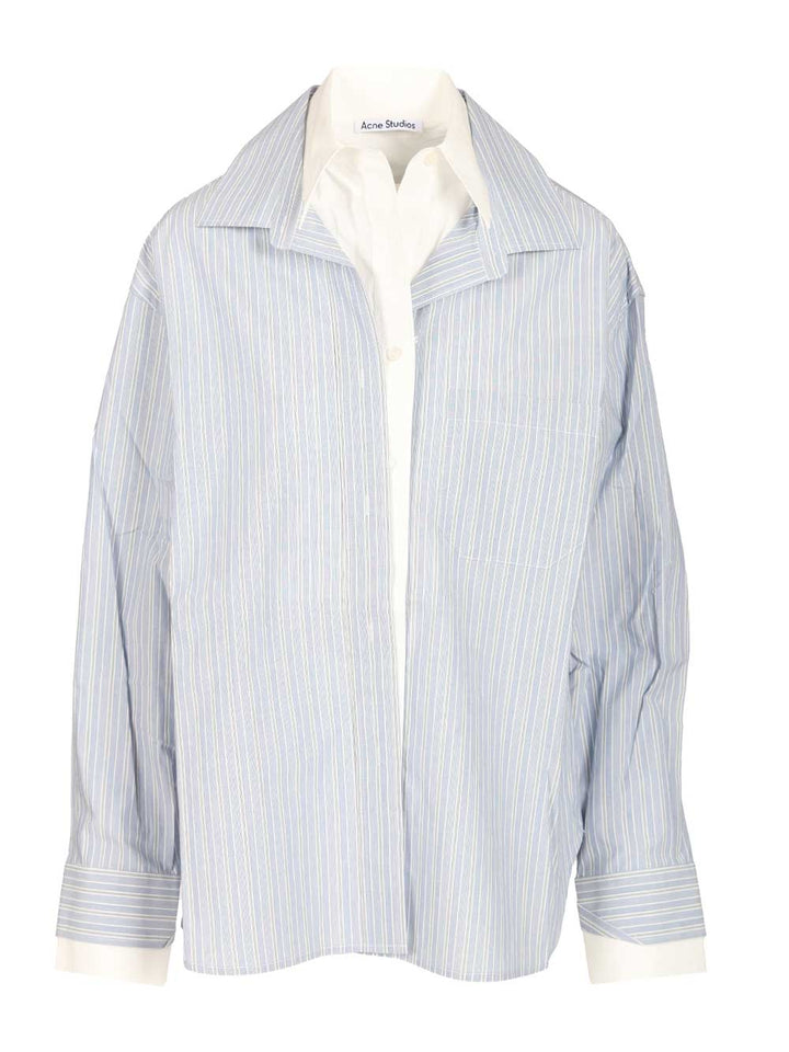 Acne Studios Soublera Pinstripe Cotton Poplin Shirt Shirts - Blu | 06a75807fdf0852a780292f7d2cf225e90ca33b1