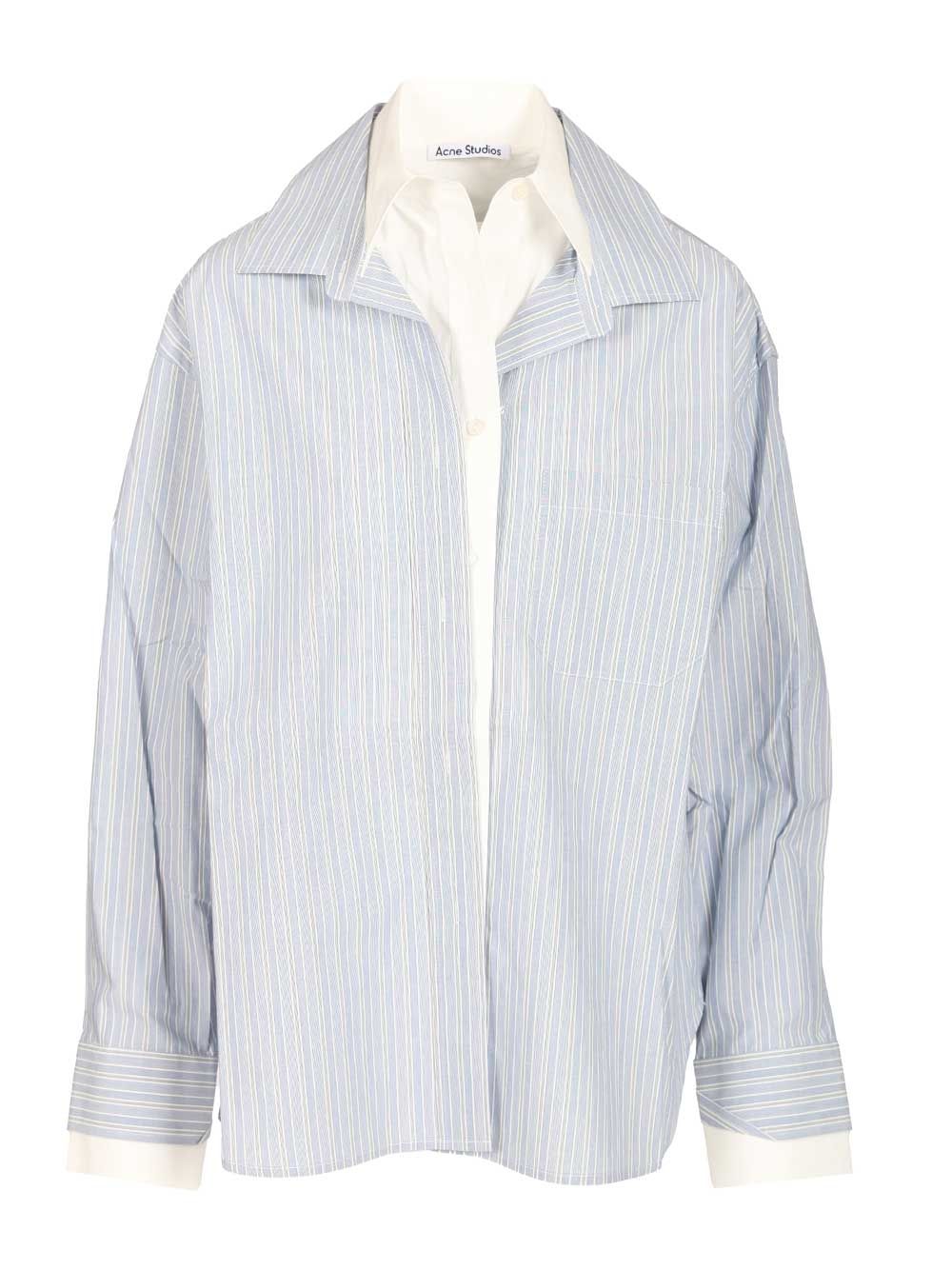 Acne Studios Soublera Pinstripe Cotton Poplin Shirt Shirts - Blu | 96c817edc4bab5f5c1cf0fc506466a078590507d