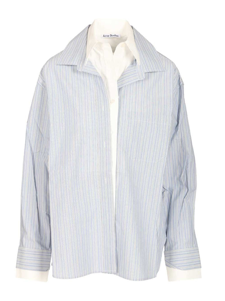 Acne Studios Soublera Pinstripe Cotton Poplin Shirt Shirts - Blu | 96c817edc4bab5f5c1cf0fc506466a078590507d