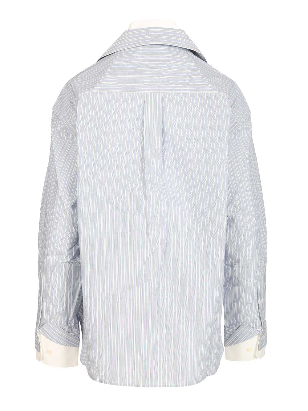 Acne Studios Soublera Pinstripe Cotton Poplin Shirt Shirts - Blu | 75d8a23210bf7d206192b7a9d74674a3c2c92a61