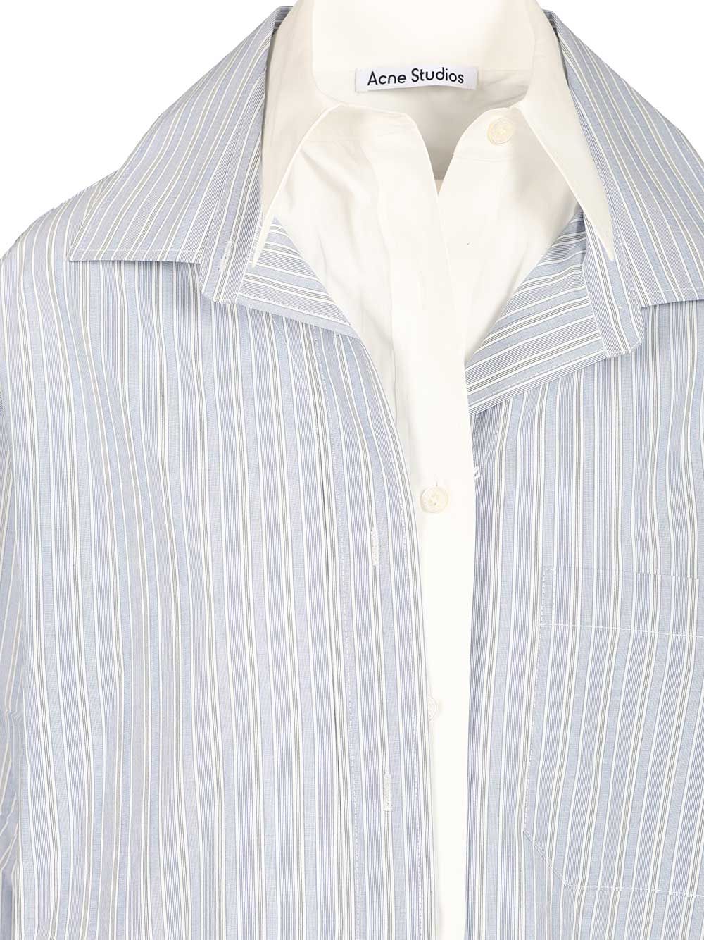 Acne Studios Soublera Pinstripe Cotton Poplin Shirt Shirts - Blu | abd55d9e246232f289396993ea120d7d5b1edb66