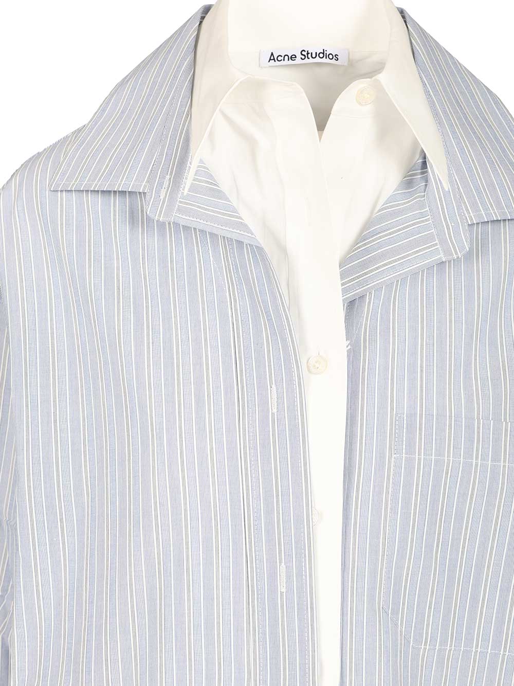 Acne Studios Soublera Pinstripe Cotton Poplin Shirt Shirts - Blu | 9fcabb74d727e6c2485a80912296eddff9d5eee9