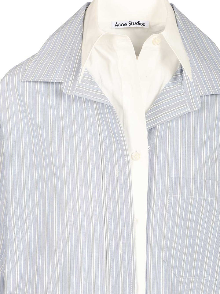 Acne Studios Soublera Pinstripe Cotton Poplin Shirt Shirts - Blu | 9fcabb74d727e6c2485a80912296eddff9d5eee9