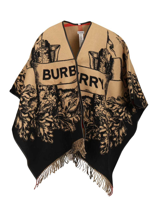 Reversible Cape Scarves And Foulards Beige