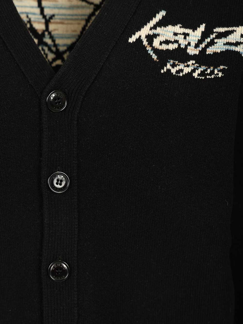 Kenzo Futura Cardigan Knitwear - Nero | 00b2e1774f8be6ddad2c4b775a7c5a3df1a63d8b