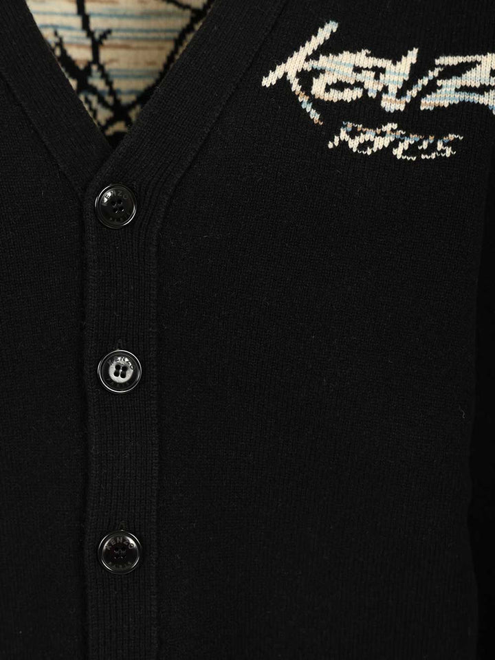 Kenzo Futura Cardigan Knitwear - Nero | 00b2e1774f8be6ddad2c4b775a7c5a3df1a63d8b