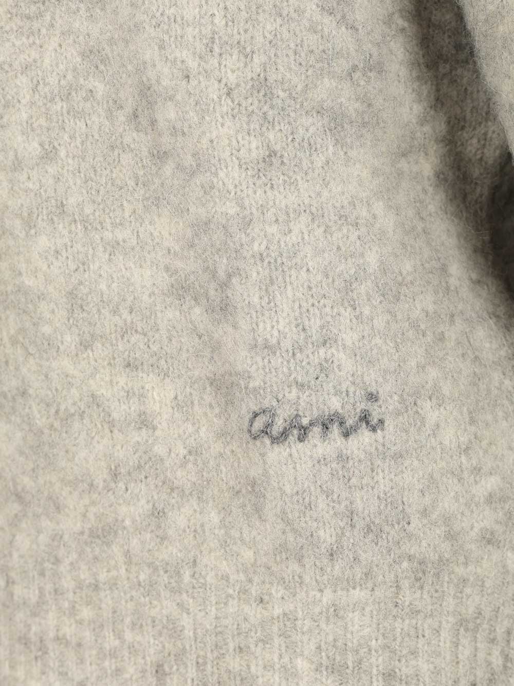 Ami Alpaca Blend Polo Shirt Knitwear - Grey | ad1bd467834fe6e075dfd1c6b610c00d8284a104