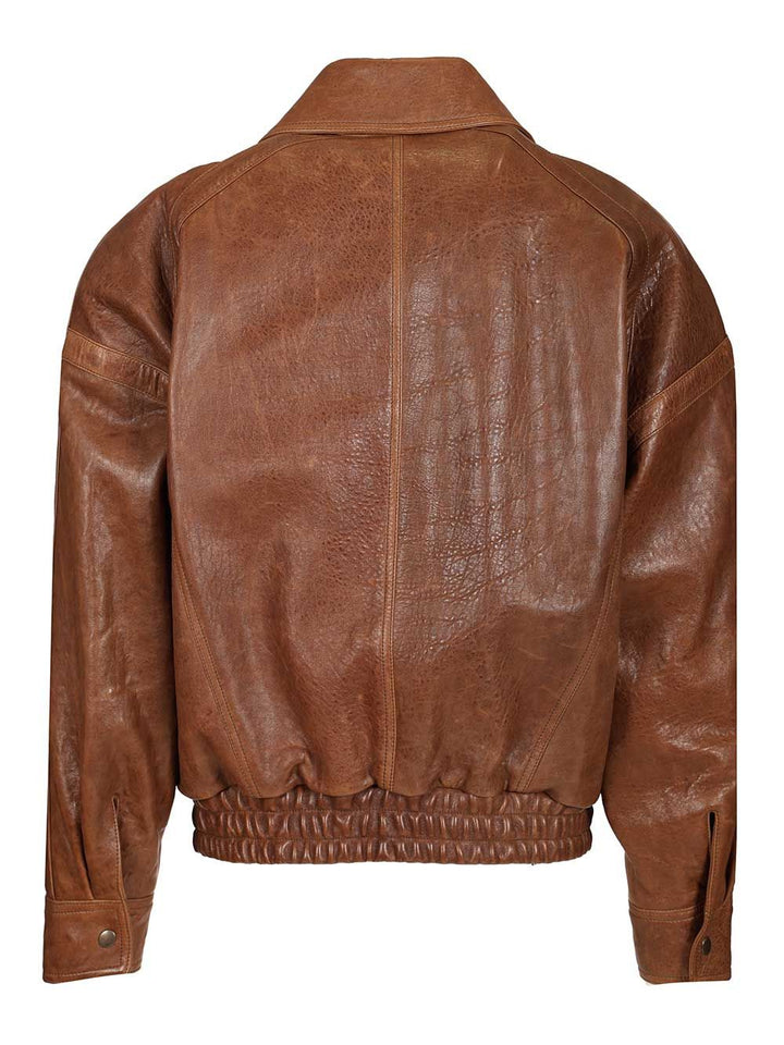 Saint Laurent Leather Jacket Giacche - Marrone | 7e6534874911ae40a7bc5f87497c96bcd3736d73
